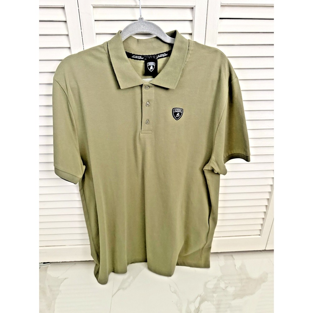 Lamborghini Automobili Men's Polo Shirt Green XL (Verde Turbine Lucido)
